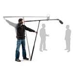 Boom Swinger - takes the weight of the mic boom whilst still allowing the operator to move in and out of the action and rotate the mic even whilst using the mixer Boom Swinger - takes the weight of the mic boom whilst still allowing the operator to move in and out of the action and rotate the mic even whilst using the mixer